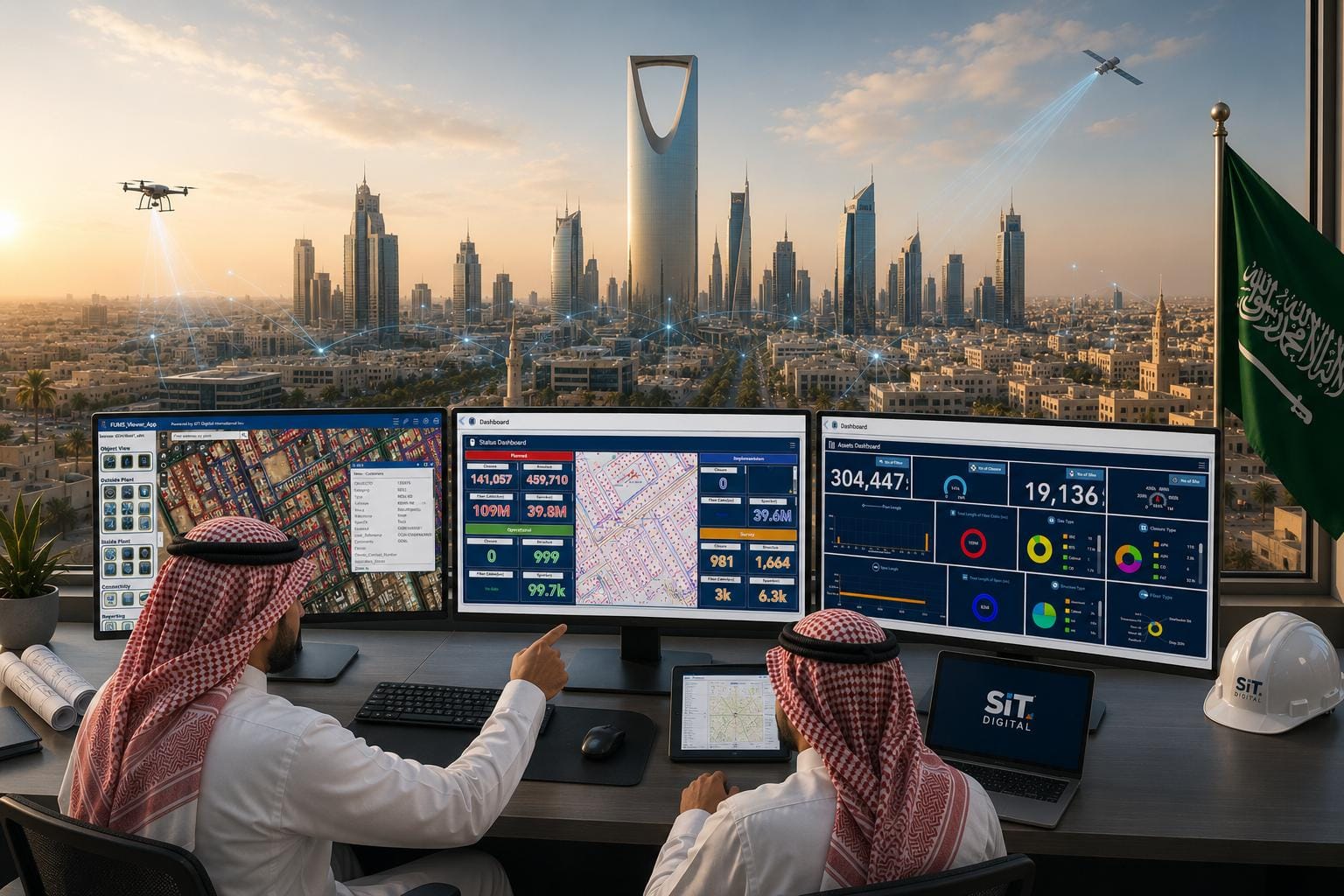 Digital infrastructure and engineering solutions by SIT Digital, fully aligned with Saudi Vision 2030.
